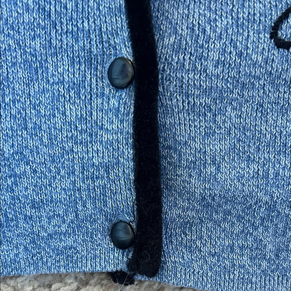 Y2K Vintage 90s Embroidered Velvet Capacity Floral Sweater Cardigan - Picture 8 of 10